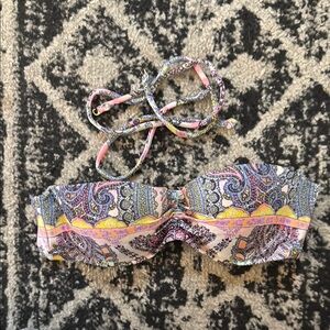 Paisley Print Bandeau Bikini Top